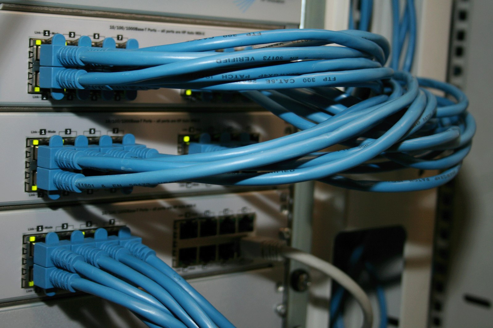Network switches with Ethernet cables